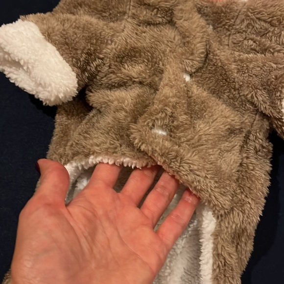 NWT Dog Reindeer costume / coat faux fur brown and white size M - Picture 4 of 8